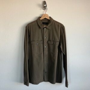Allsaints Army Green Button Up Shirt  Size Medium
